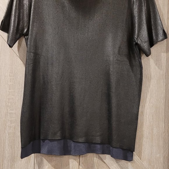 ZARA top, size L, metalic black - Picture 3 of 8